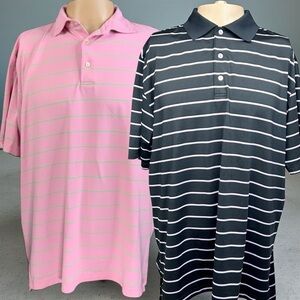 Peter Millar Lot Polo Golf Shirts L Preppy Country Club